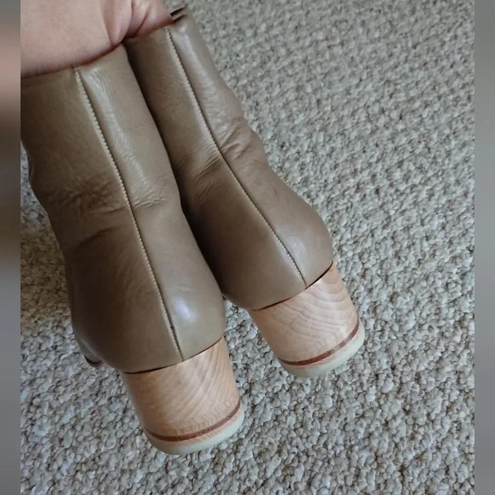 Coclico Taupe Leather Ankle Boots size 37.5 - Picture 12 of 14